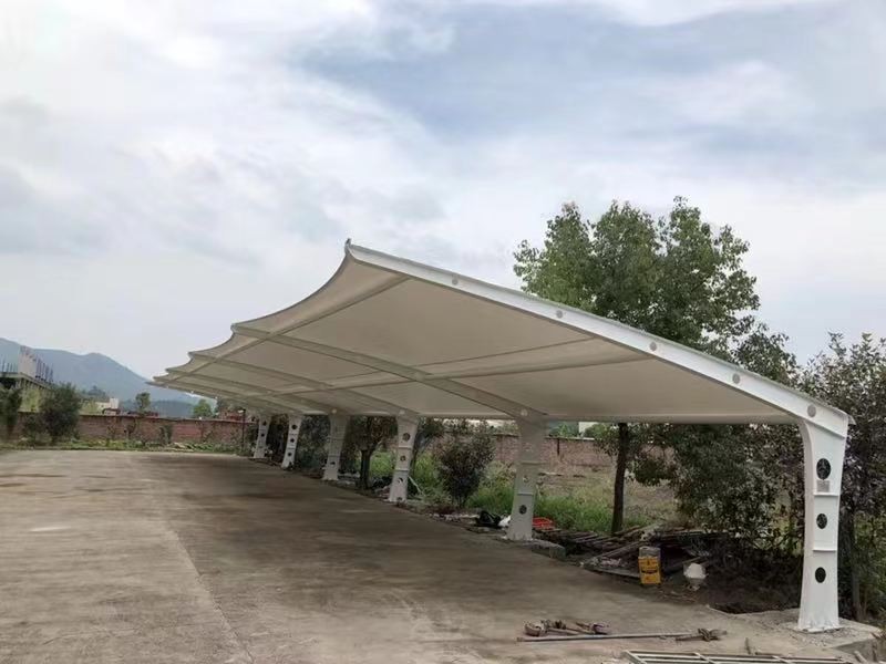 盐都区小区改造停车棚工程,膜结构非机动车棚定制厂家-2